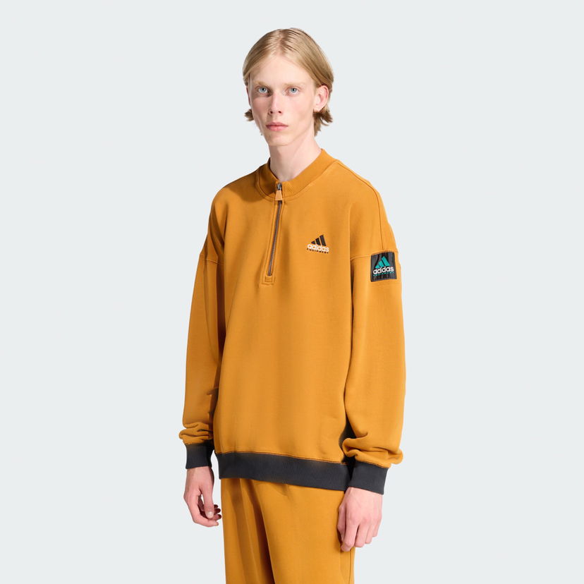 Pulover adidas Performance Equipment Blocked Half-Zip Sweatshirt Rumena | JX1466