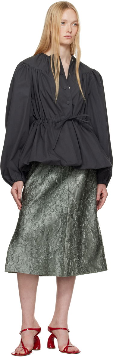 Srajce Dries Van Noten Dries Van Noten Drawstring Peplum Top Črna | 251-010501-1449, 3