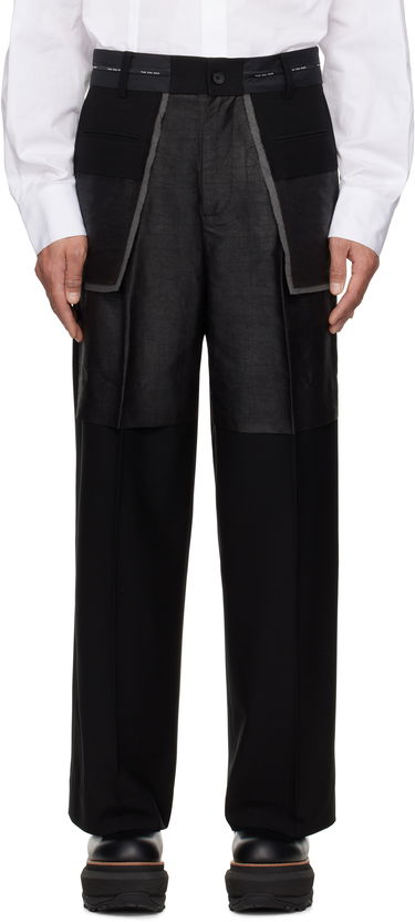 Hlače Feng Chen Wang Feng Chen Wang Deconstructed Patchwork Trousers Črna | FUS19TR05, 0