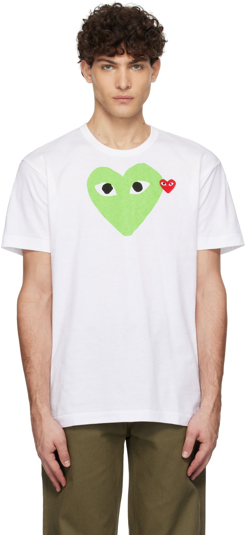 Majica Comme des Garçons Pastel Heart & Emblem Graphic T-Shirt Bela | AZ-T106-051