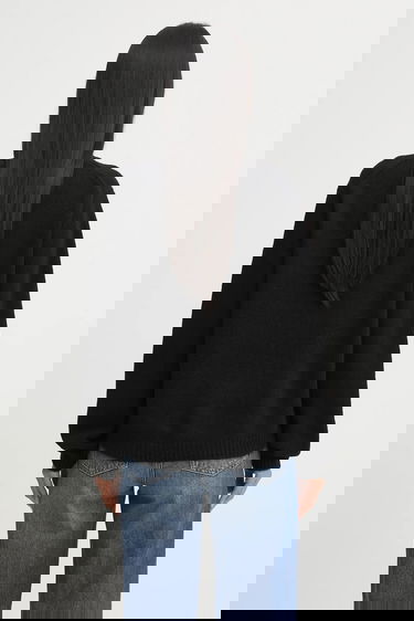 Pleteni pulover MAISON KITSUNÉ Dressed Fox Intarsia Wool Sweater Črna | PW00812KH0002, 2