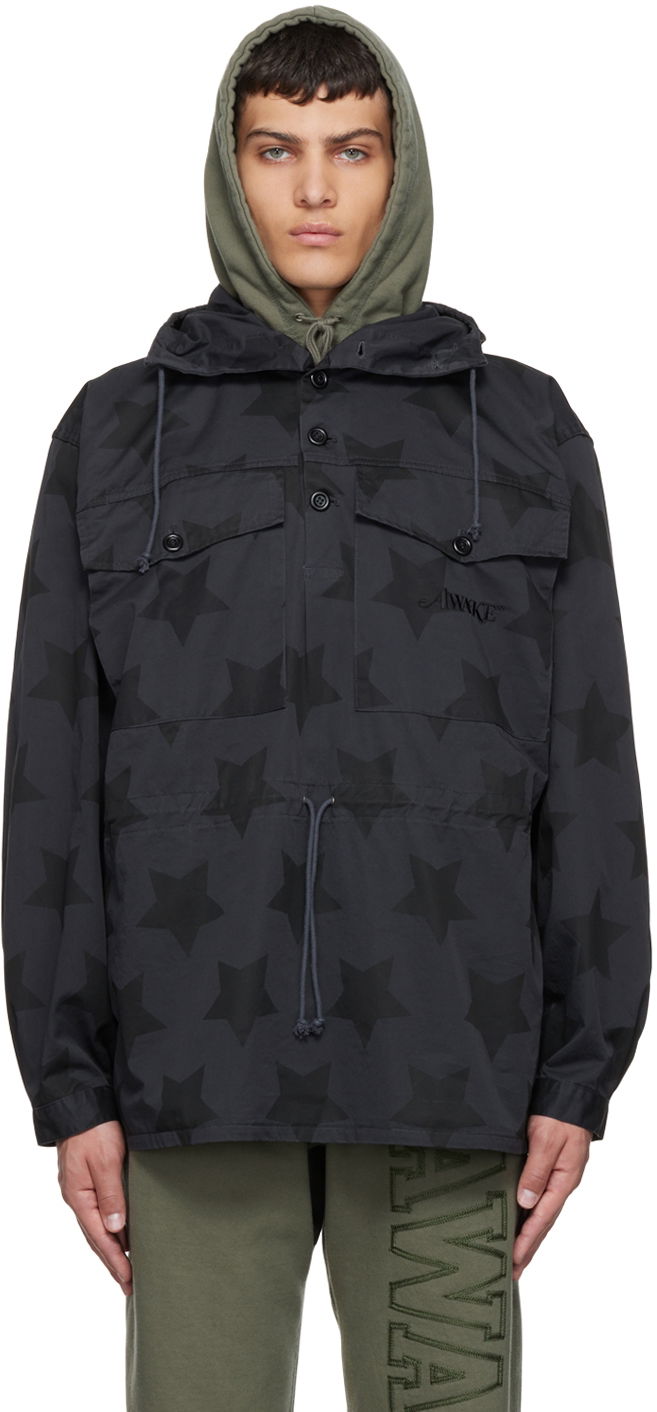 Vetrovka Awake NY Awake NY Star Anorak Črna | AWK-SP22-OW002