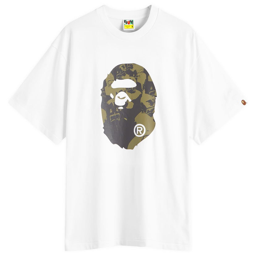 Majica BAPE Shark College Logo T-Shirt Bela | 001TEK801306M-WHT