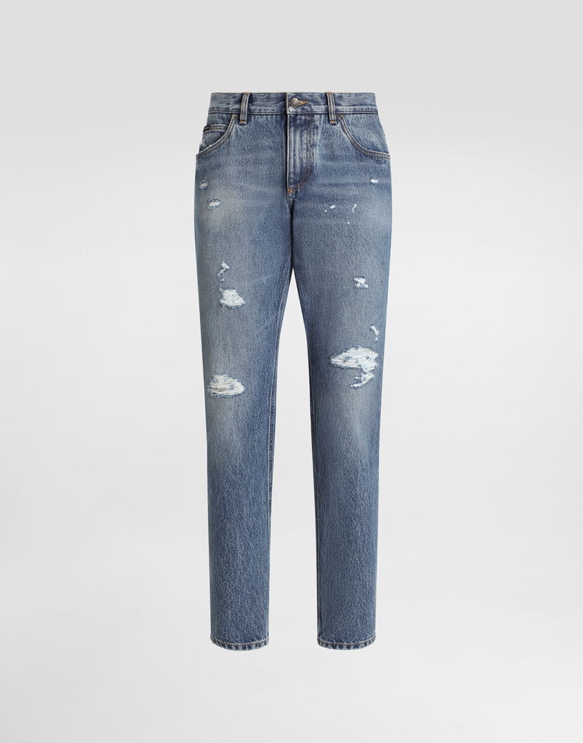 Kavbojke Dolce & Gabbana Dolce & Gabbana Regular Fit Distressed Jeans 44 Modra | GYJCCDG8NH5S9001
