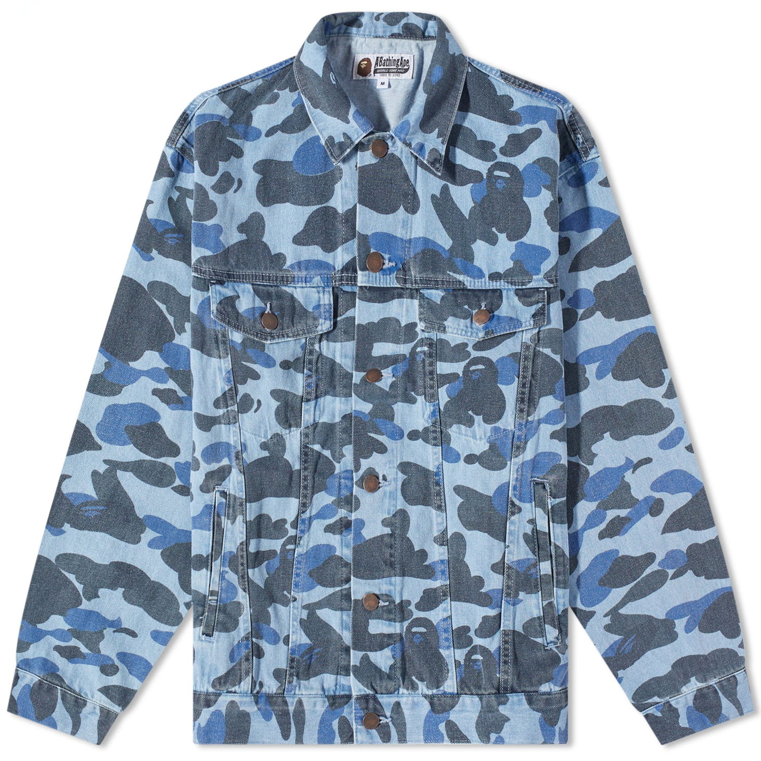 Jakna BAPE Colour Camo Over Print Denim Jacket Light Indigo Modra | 001LJJ301008M-LIGHTIND, 0