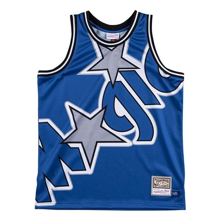 Majica brez rokavov Mitchell & Ness Mitchell & Ness Orlando Magic Big Face Jersey Modra | MSTKBW19068-OMAROYA