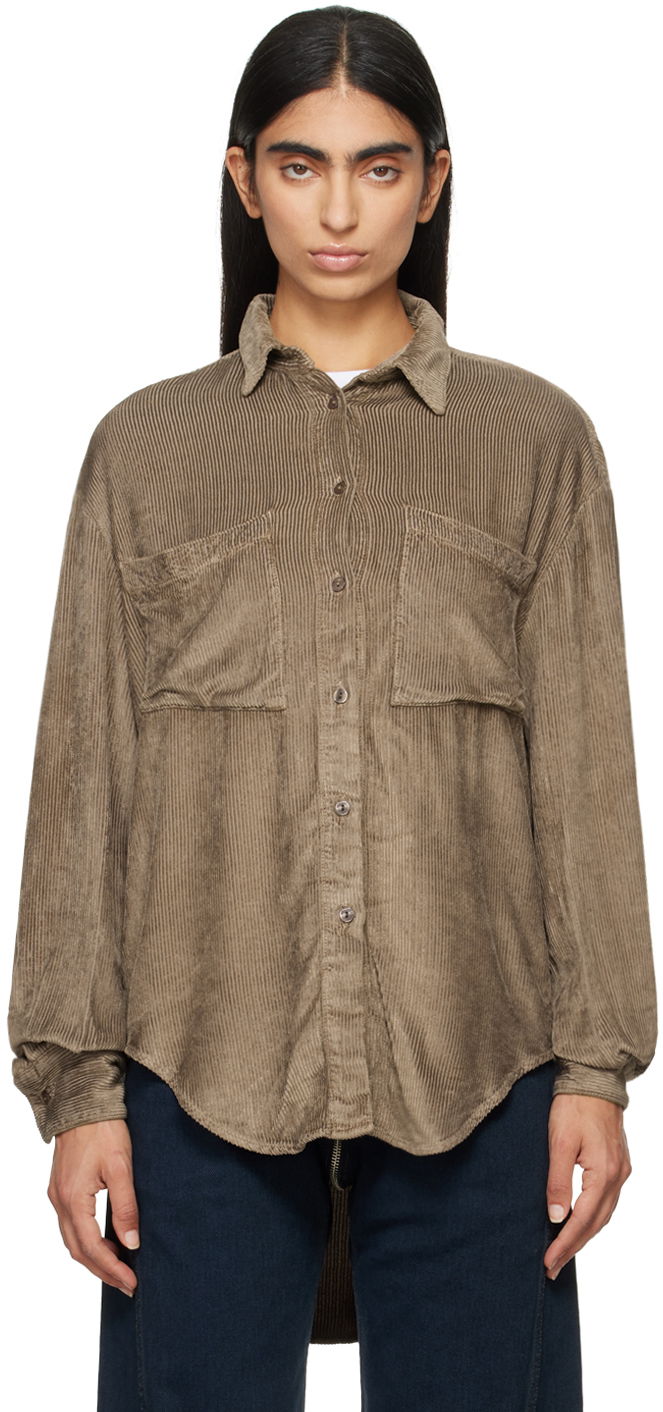 Srajce Eckhaus Latta Ridge Shirt Rjava | 1124-EL-PF24-R -
