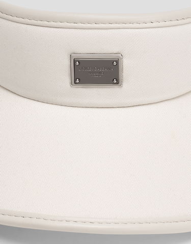 Kape in klobuki Dolce & Gabbana Dolce & Gabbana Gabardine Visor Bela | GH910AFUFL3W0802, 2