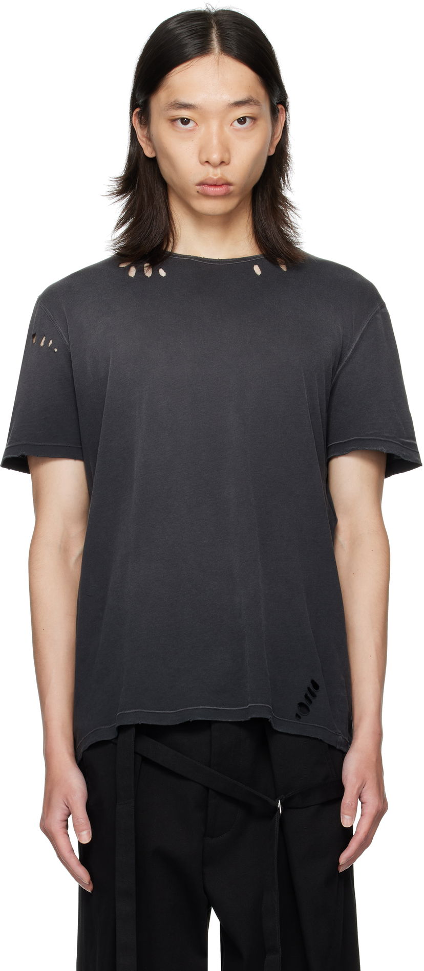 Majica Ann Demeulemeester Ann Demeulemeester Eternal Eagle Baptist Distressed T-Shirt Črna | B0013414-FA638-098
