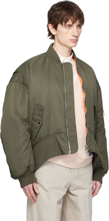 Bomber jakna JW Anderson JW Anderson Oversized Bomber Jacket with Curved Hem Zelena | JK0357-PG1696, 1