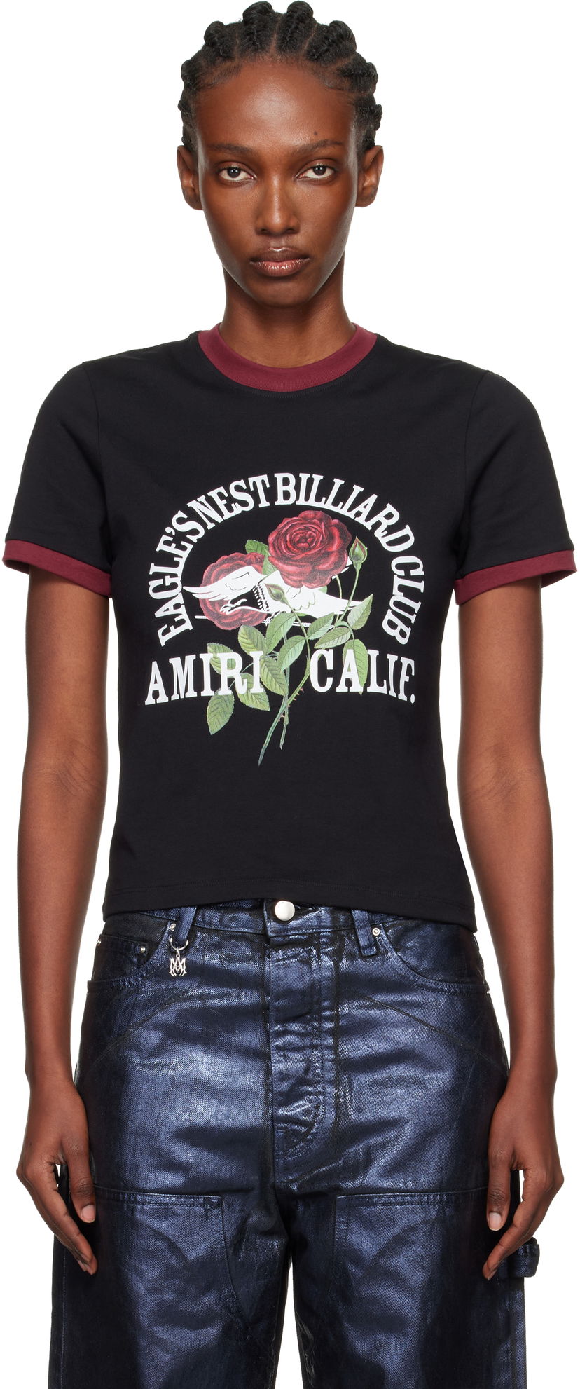 Majica AMIRI 'Eagle' Ringer T-shirt Črna | AWJYTE1082