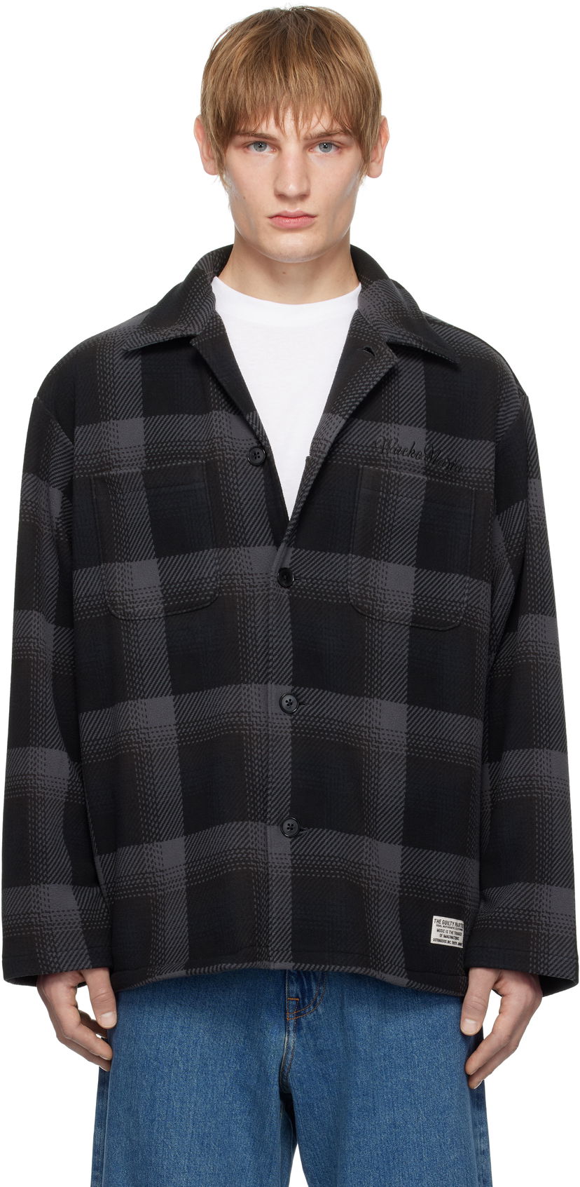 Srajce WACKO MARIA Fleece Shirt Črna | 24FW-WMO-BL25