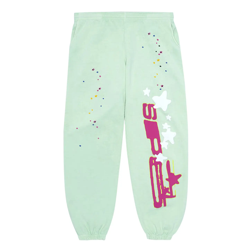 Trenirka Sp5der Sp5der Graphic Print Sweatpants Zelena | SP5-LIME-SP