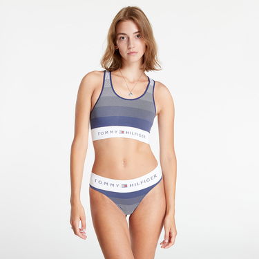 Modrček Tommy Hilfiger Seamless Unlined Bralette Seamless Stripe Twilight Modra | UW0UW03572 0BC, 2