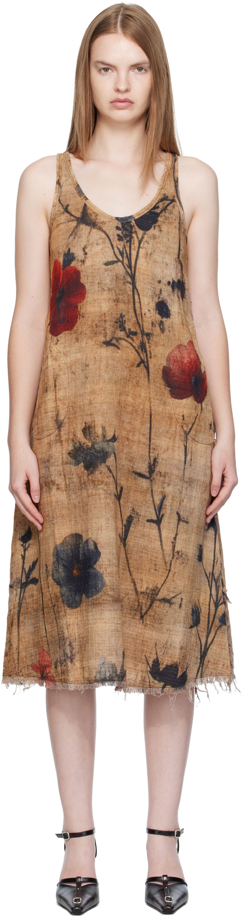 Obleke R13 R13 Reversible Tank Midi Dress Rjava | R13WR466-R583B