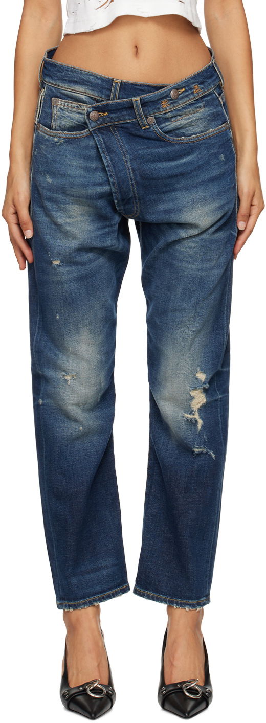 Kavbojke R13 R13 Crossover Jeans Modra | R13W2048-D144C