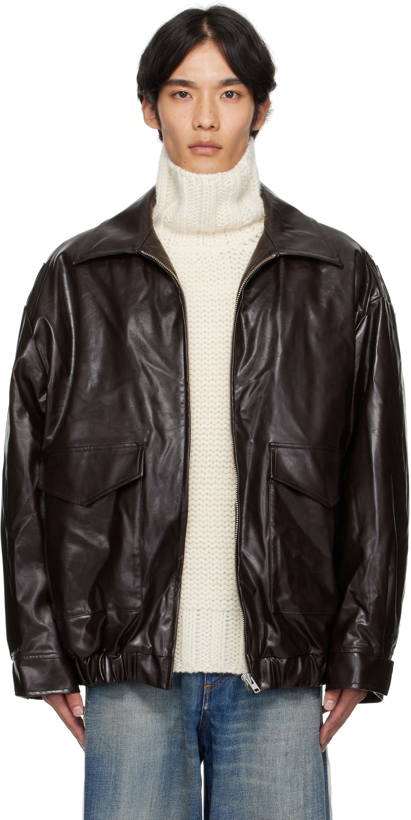 Jakna Maison Margiela MM6 Maison Margiela Sports Faux-Leather Jacket Rjava | SH0AM0065 M35465