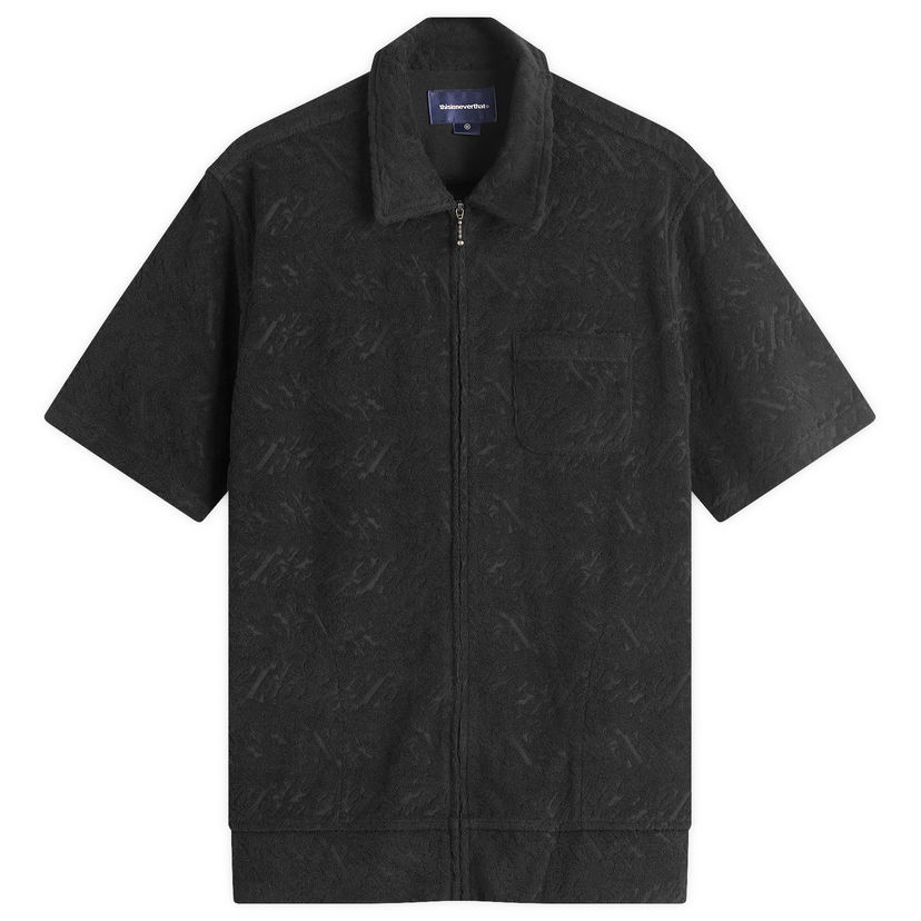 Srajce thisisneverthat Thisisneverthat Terry Shortsleeve Zip Shirt Črna | TN251WSHTS03-BLK