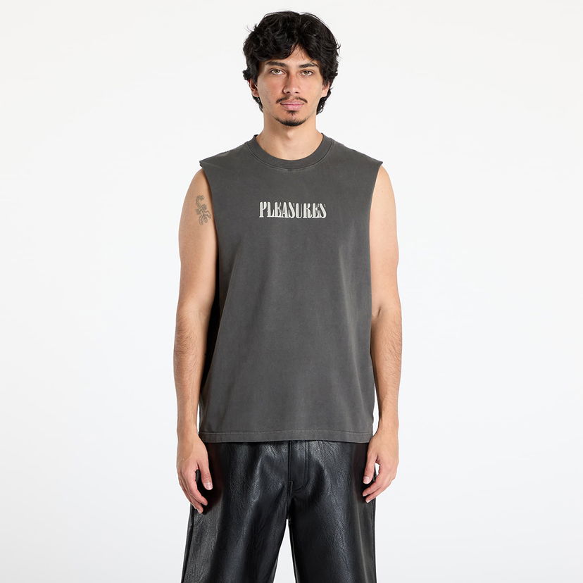 Majica brez rokavov Pleasures PLEASURES Onyx Sleeveless T-Shirt Siva | P25SU017 BLACK