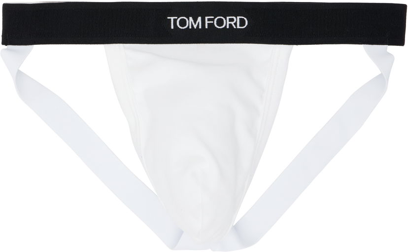 Spodnje perilo in nogavice Tom Ford TOM FORD Cotton Jock Strap Bela | T4LC61040