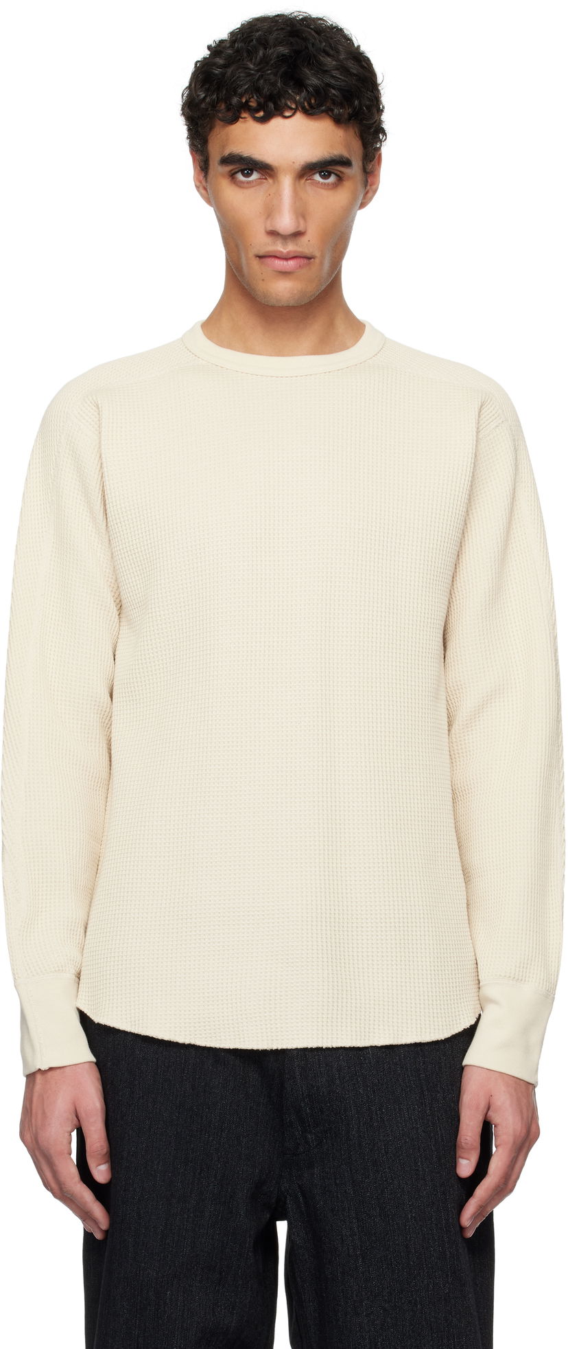 Pleteni pulover NANAMICA nanamica Crew Neck Thermal Sweat T-Shirt Bež | S25SH102U