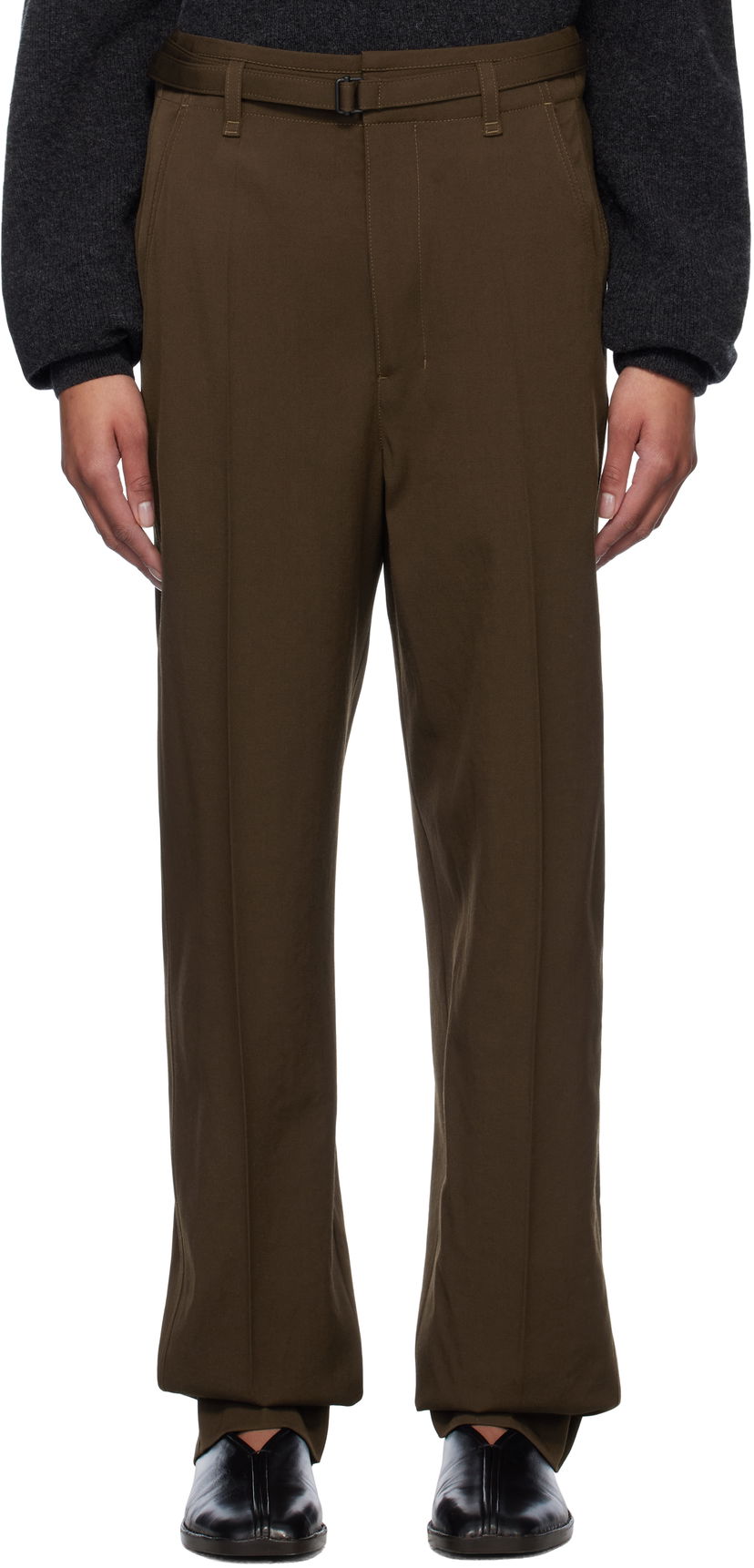 Hlače LEMAIRE Lemaire Belted Soft Tailored Trousers Rjava | PA1155 LF1317