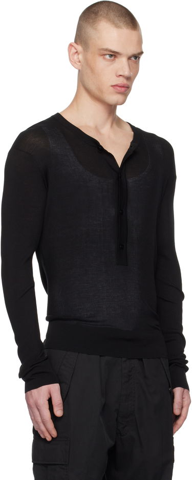Majica Tom Ford Tom Ford Four-Button Henley Črna | KYL023-YMS081F24, 1