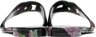 Obleke Dolce & Gabbana Dolce&Gabbana Floral Print Rubber Slides Bela | CW2215 A6L05, 4