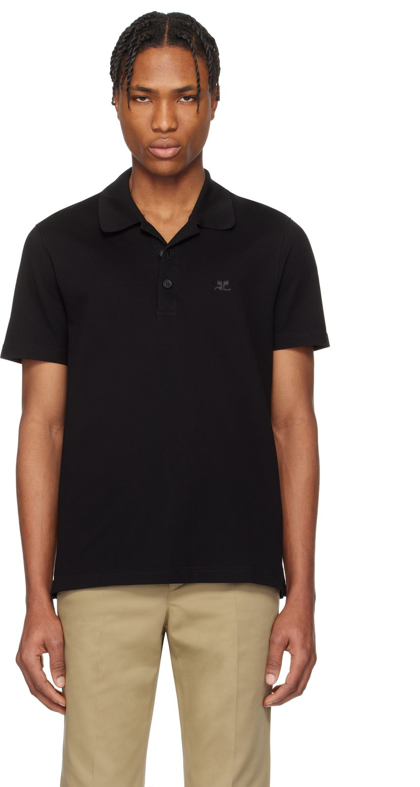 Polo majica Courrèges Courrèges 'AC' Piqué Polo Črna | 125JPO036JS0193
