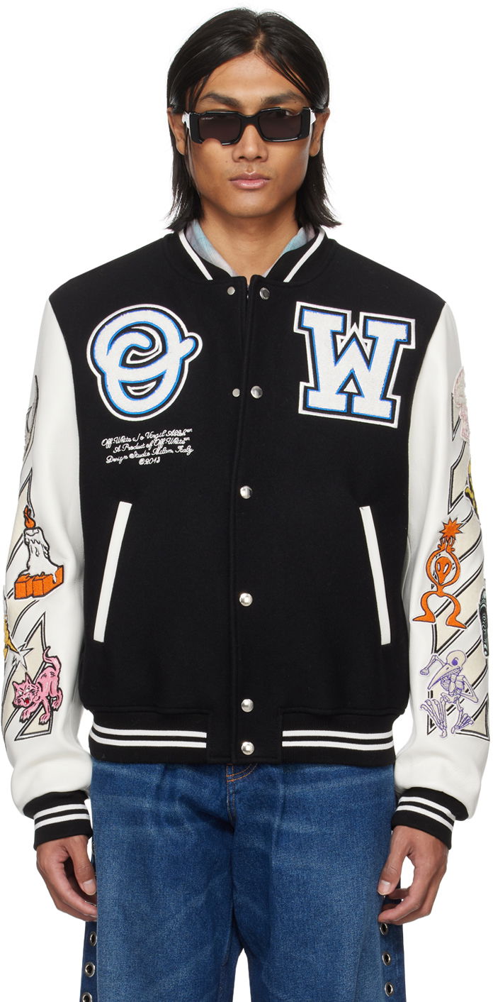 Bomber jakna Off-White Patch Bomber Jacket Črna | OMJA059G23LEA0011001