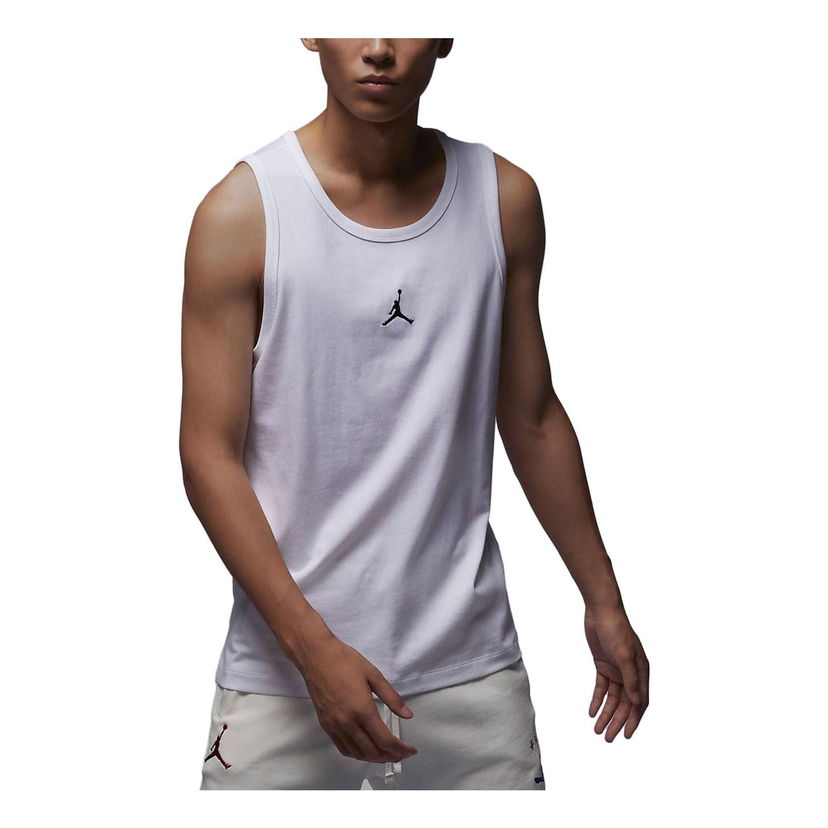 Majica brez rokavov Jordan Jordan Men's Logo Embroidery Tank Bela | FQ6990-100