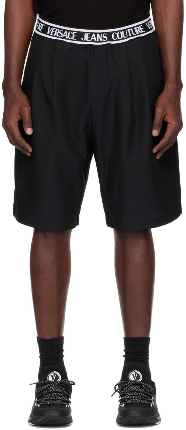 Kratke hlače Versace Couture Black Jacquard Shorts Črna | E76GAD119_EN0307