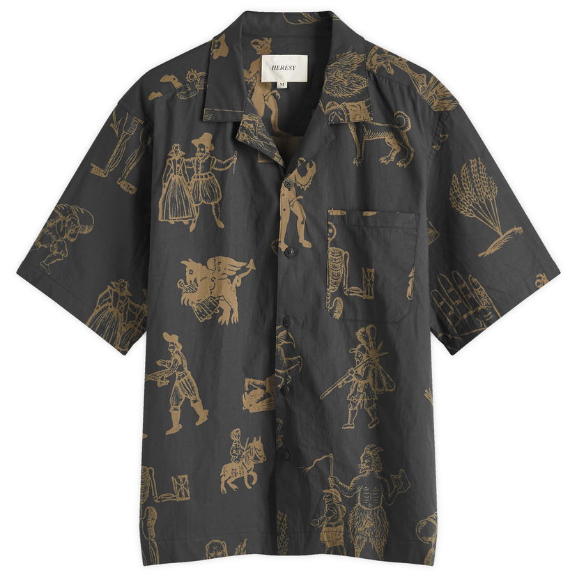 Srajce Heresy Woodcut Print Shirt Črna | HSS25-CS02B