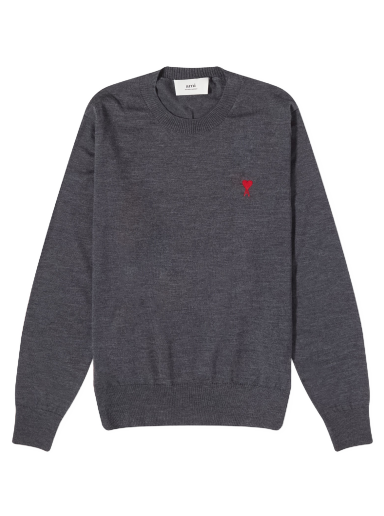 Pleteni pulover AMI Small A Heart Crewneck Siva | HKS111-KN0025-055