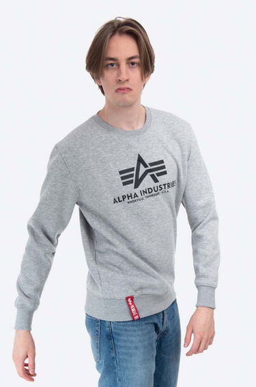 Pleteni pulover Alpha Industries Alpha Industries Basic Sweater Siva | 178302.17, 5