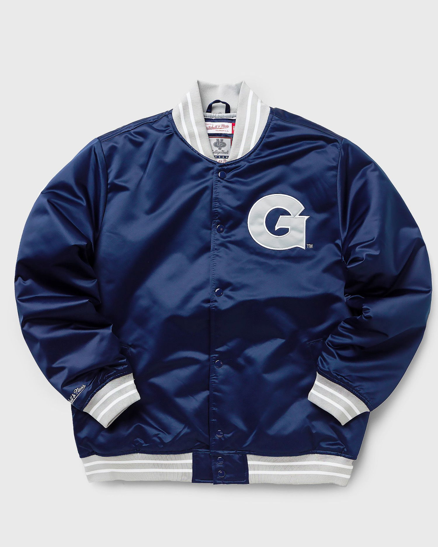 Bomber jakna Mitchell & Ness NFL Heavyweight Satin Jacket Georgetown University Mornarica | OJBF3413-GTWYYPPPNAVY, 0