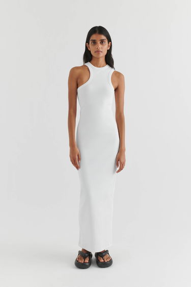 Obleke AXEL ARIGATO Scoop Asymmetric Dress Bela | A2087001, 2