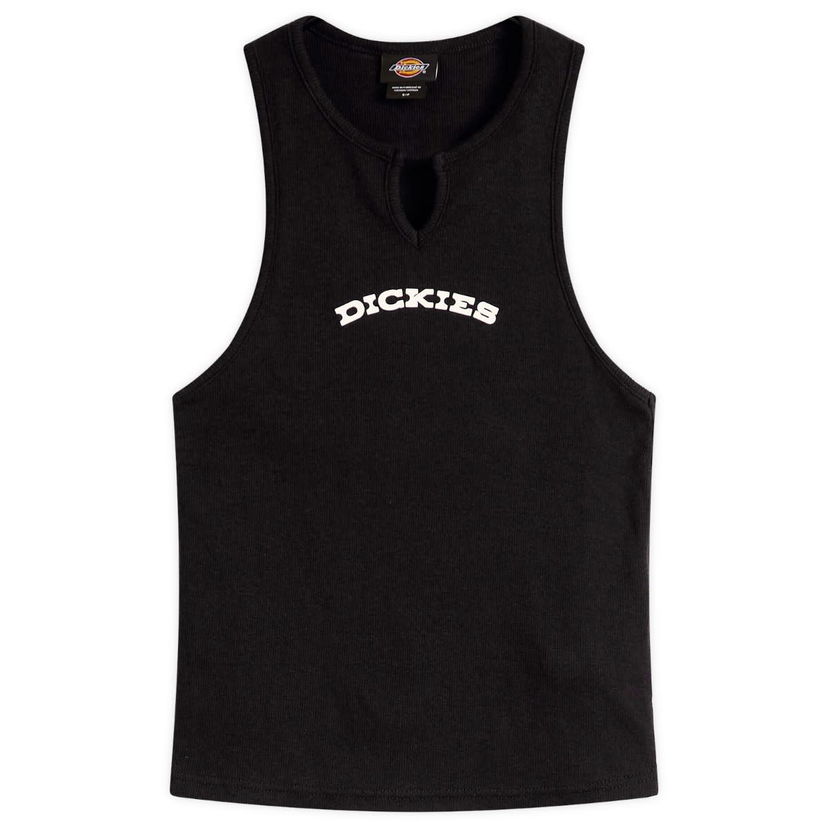 Majica brez rokavov Dickies Women's V-Neck Logo Vest Črna | DK0A8677BLK1