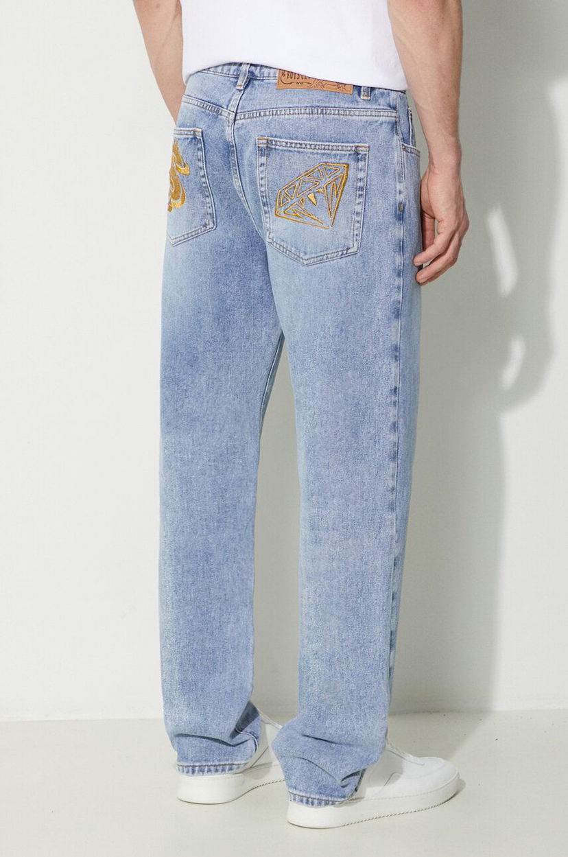 Kavbojke BILLIONAIRE BOYS CLUB Diamond & Dollar Embroidered Jeans Modra | B24152