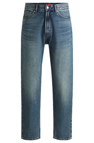 Kavbojke BOSS Relaxed Tapered Fit Jeans Modra | 50533616