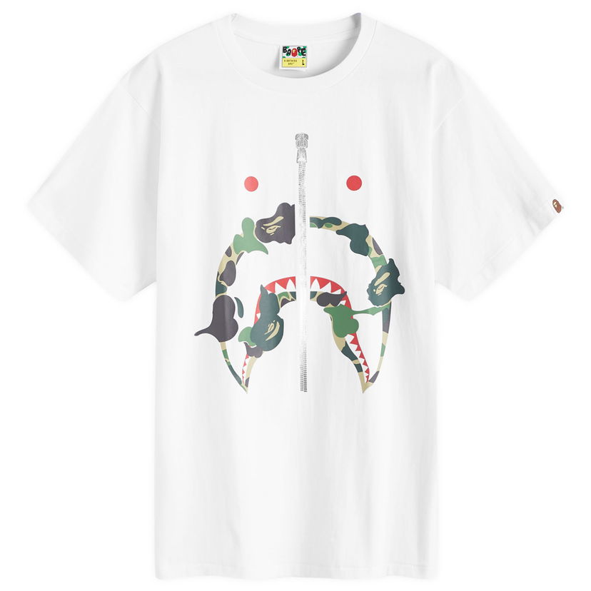Majica BAPE A Bathing Ape ABC Camo Rebuild Shark Bela | 001TEK301041M-WHG