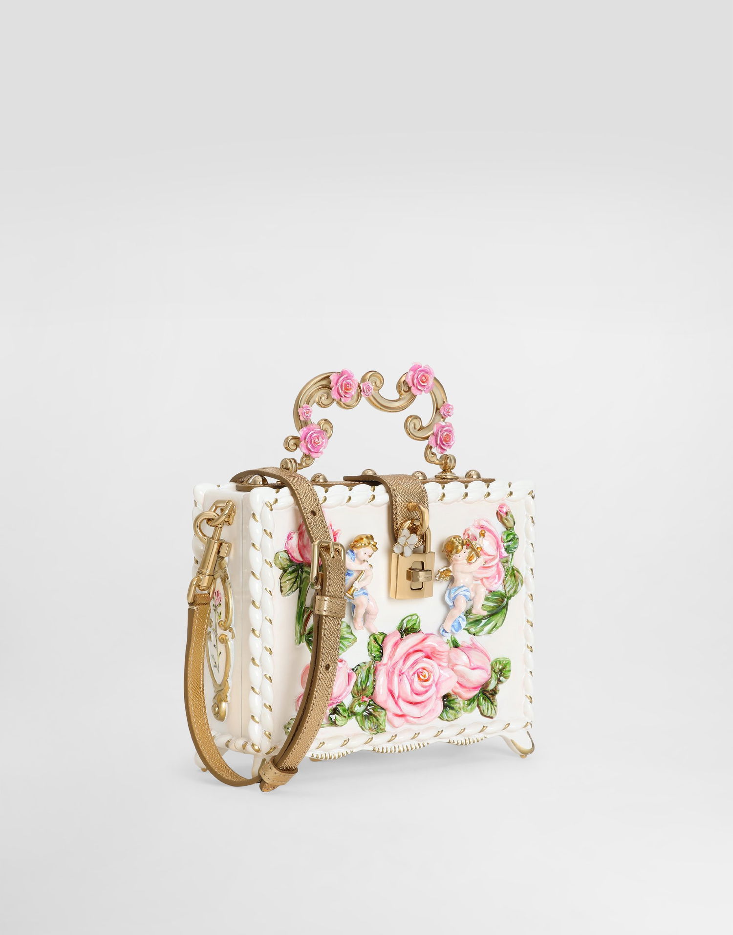 Torbica Dolce & Gabbana Dolce Box Rose Cherub Embellished Top Handle Handbag Večbarvna | BB5970A68668B034, 1