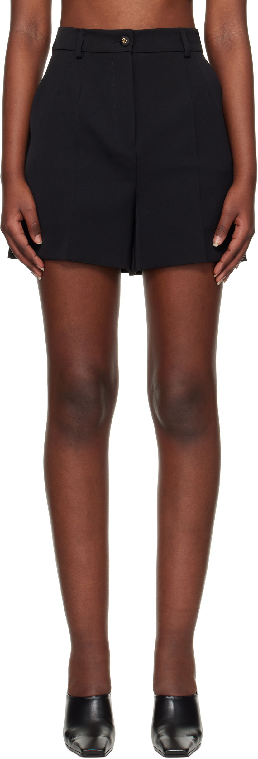 Kratke hlače Dolce & Gabbana Dolce&Gabbana Wool Gabardine Shorts Črna | FTC9QT FU21E