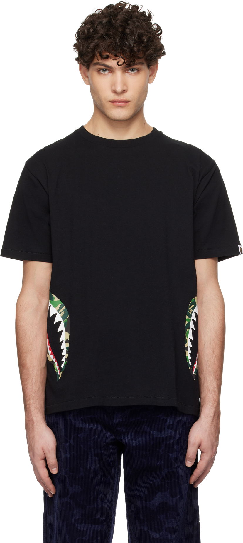 Majica BAPE Camo Side Shark Graphic T-Shirt Črna | 001TEK801007M