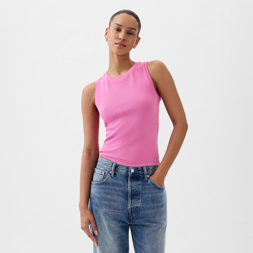 Majica brez rokavov GAP Sleeveless Modal Shell Indie Pink Roza | 540735-10