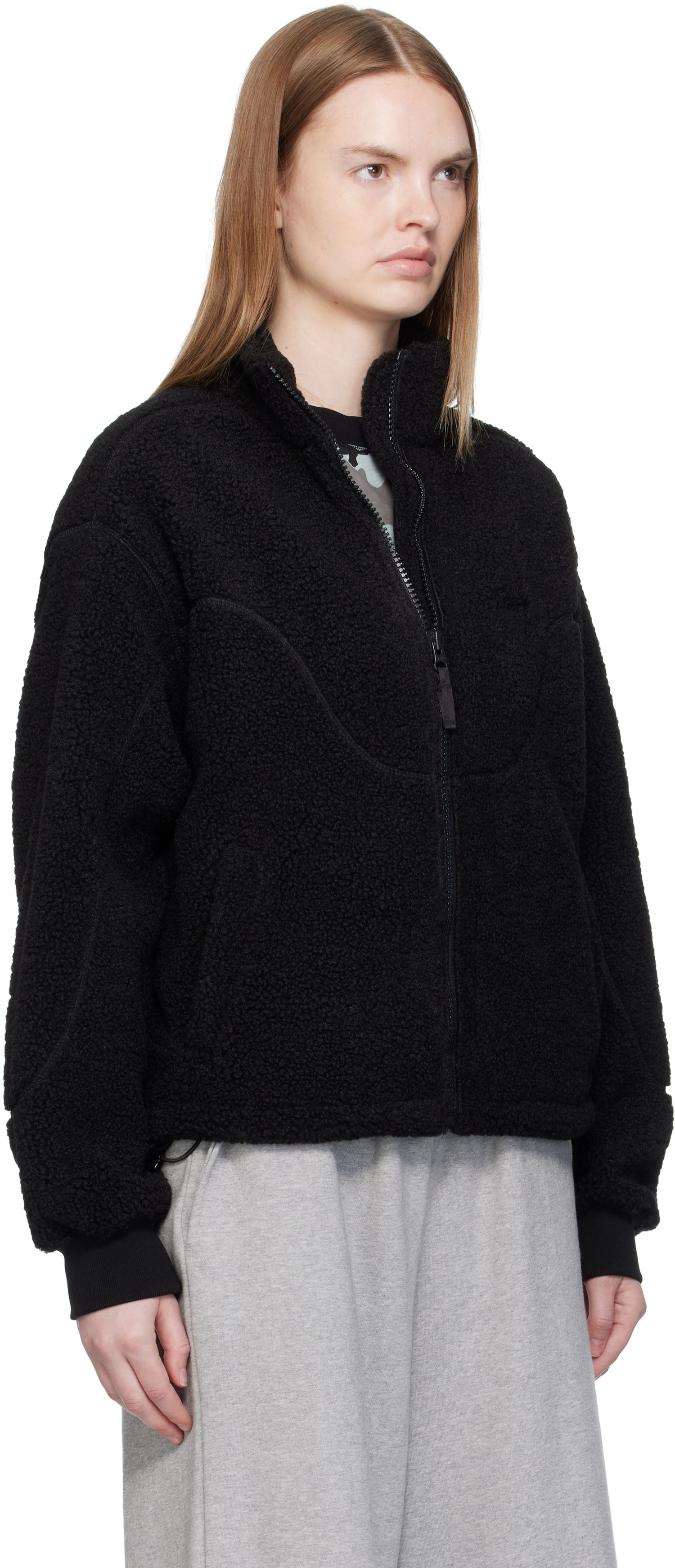 Jakna Dime Dime Polar Fleece Sherpa Zip Jacket Črna | DIMEFA258BLK, 1