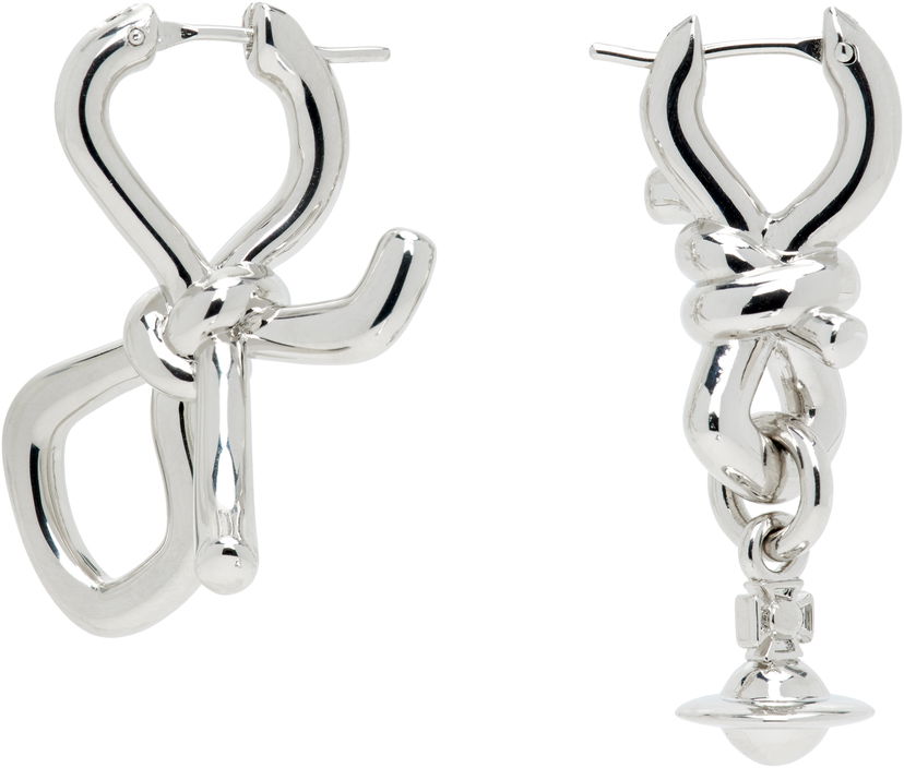 Uhani Vivienne Westwood Vivienne Westwood Knotted Silver Drop Earrings Kovinski | 6202016U-02P019-