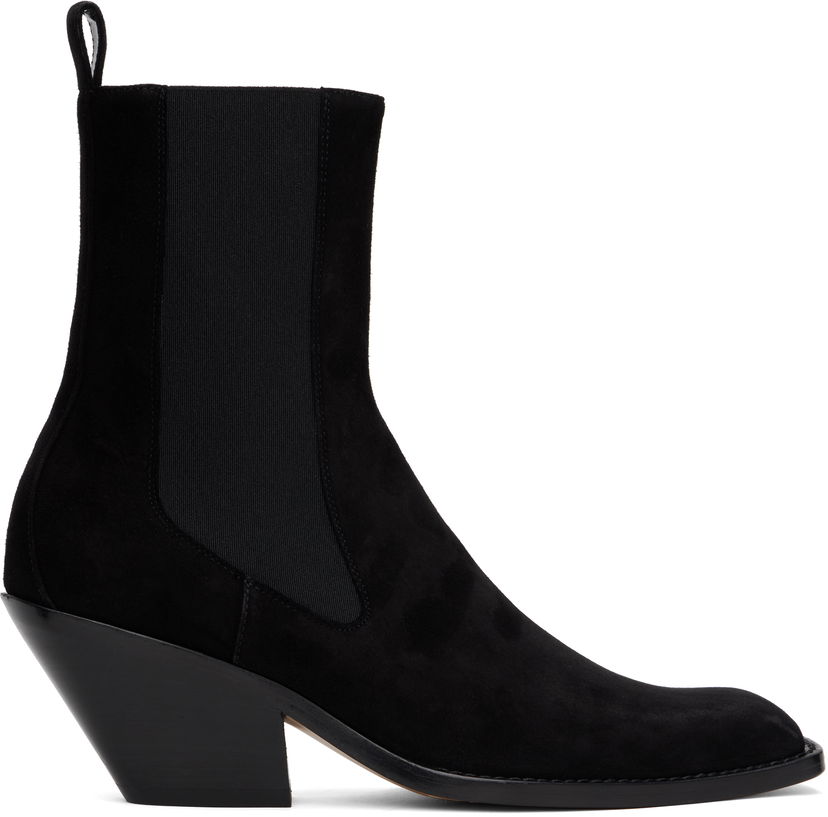 Superge in čevlji Khaite KHAITE Austin Suede Ankle Boots Črna | F1092-849