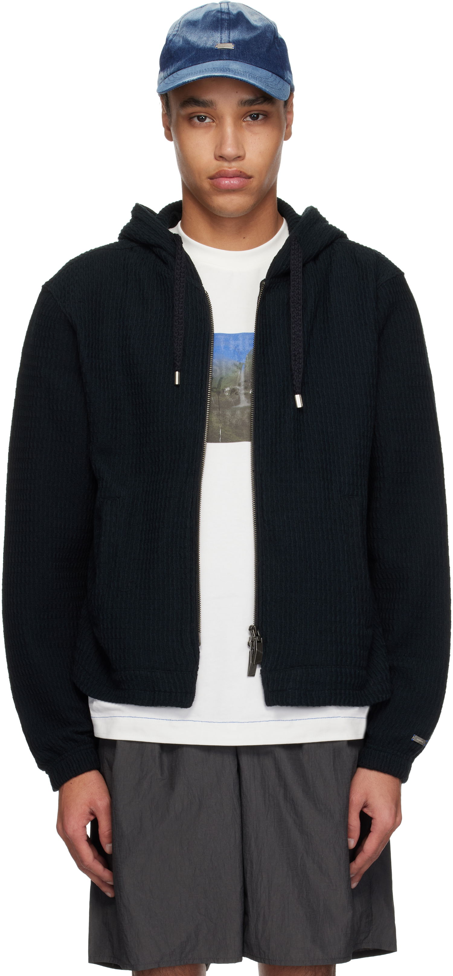 Pulover ADER ERROR ADER error Lunel Zip-Up Hoodie Mornarica | BO01SSHD0401BK, 0