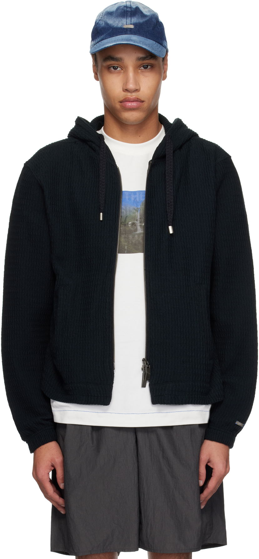 Pulover ADER ERROR ADER error Lunel Zip-Up Hoodie Mornarica | BO01SSHD0401BK